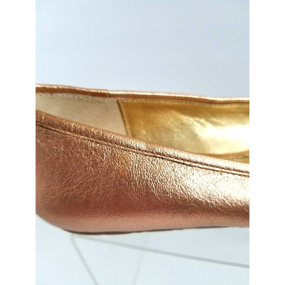 ELAINE TURNER Paige Leather Ballet Flats Sz 6 36 Metallic Rose Gold Slip On - Picture 12 of 12